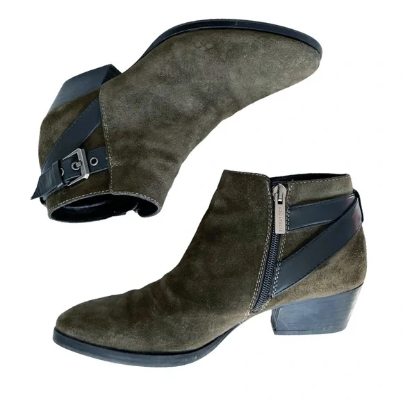 Aquatalia Faron Olive Suede Ankle Bootie7 Ankle Boots & Booties